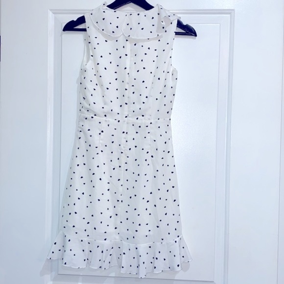 Superdown white & black heart print ruffle dress size xxsmall - Picture 6 of 10